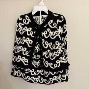 cupcakes & cashmere Kids Cardigan Set in Black and White